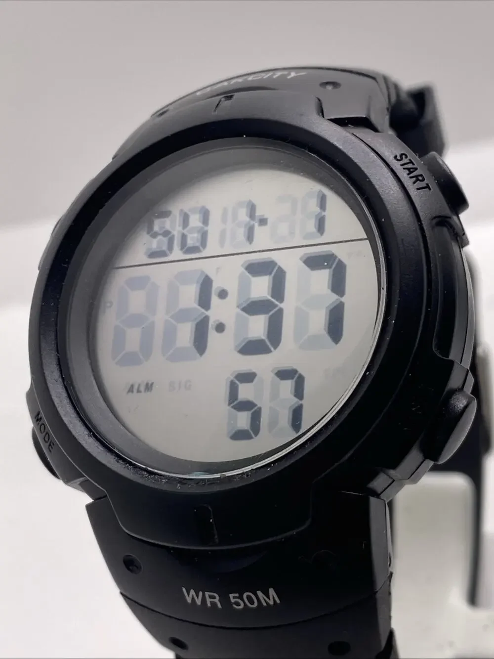 Mens Multi Function Black Sports Watch New Battery